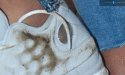 kenneka hair on her shoe.JPG