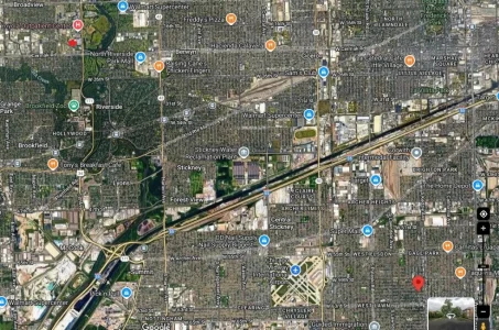 map of hines va center to where last seen.webp