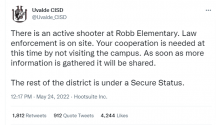 (4) Uvalde CISD on Twitter_ _There is an active shooter at Robb Elementary. Law enforcement is...png