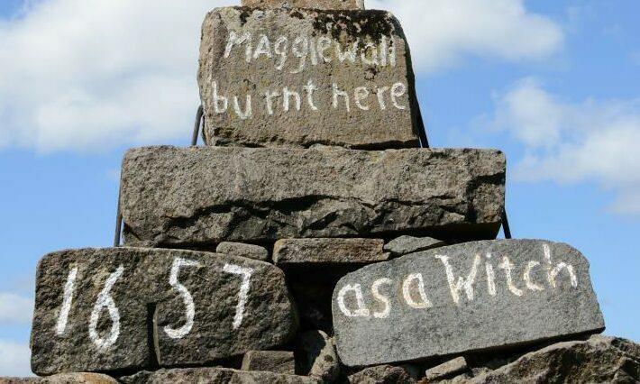 The memorial to Maggie Wall near Dunning.