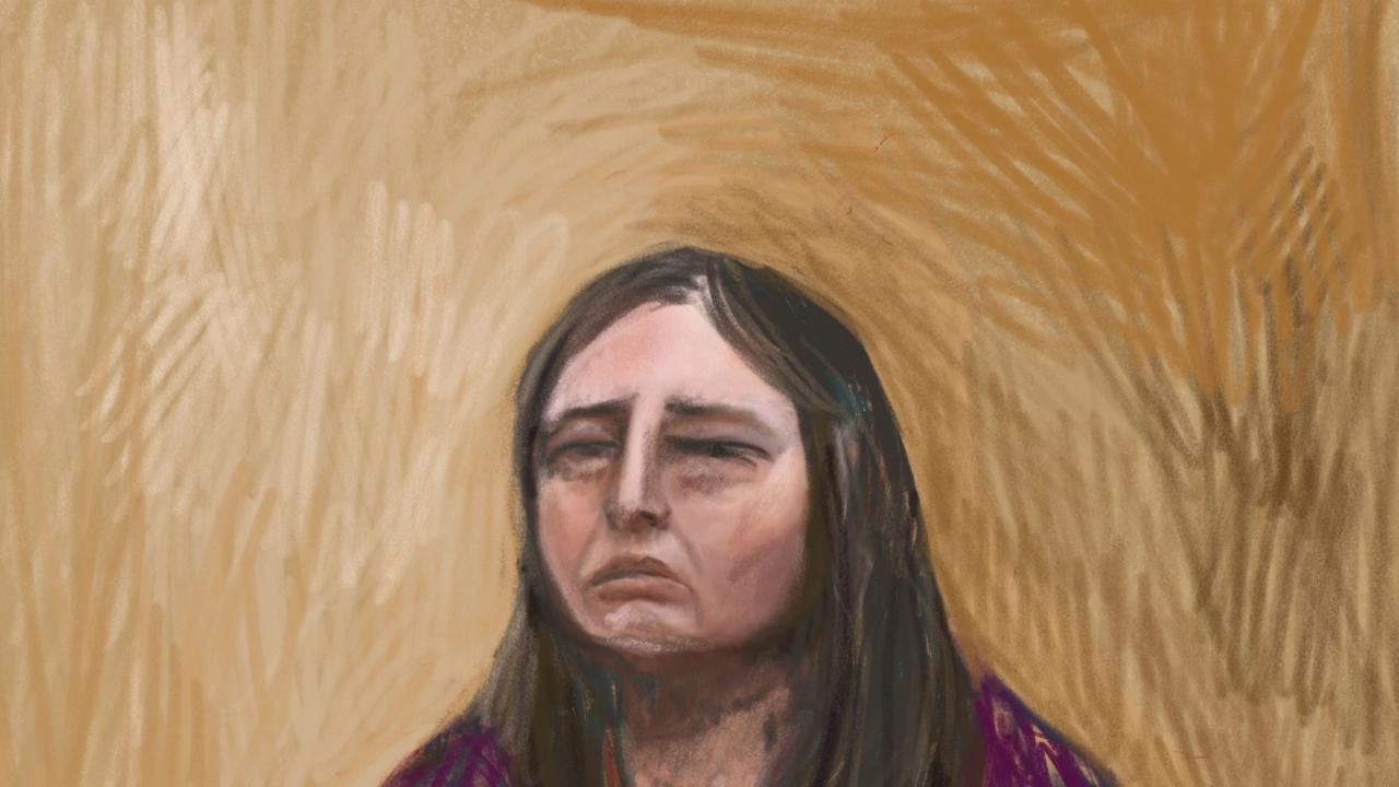 A court sketch of Erin Patterson in the witness box. Picture: NewsWire / Anita Lester
