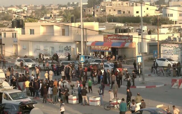 A Reuters livefeed from Rafah Crossing on November 24, 2023. (Screen capture/X)