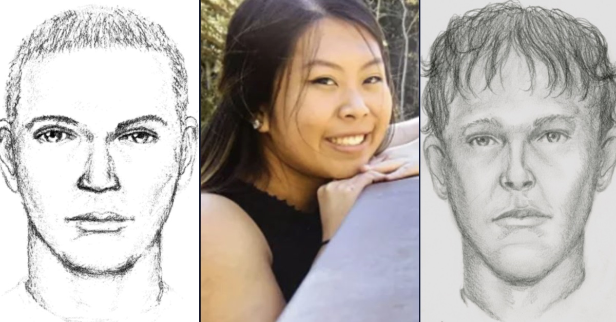 Suspect sketch 1, Maggie Long, suspect sketch 3 