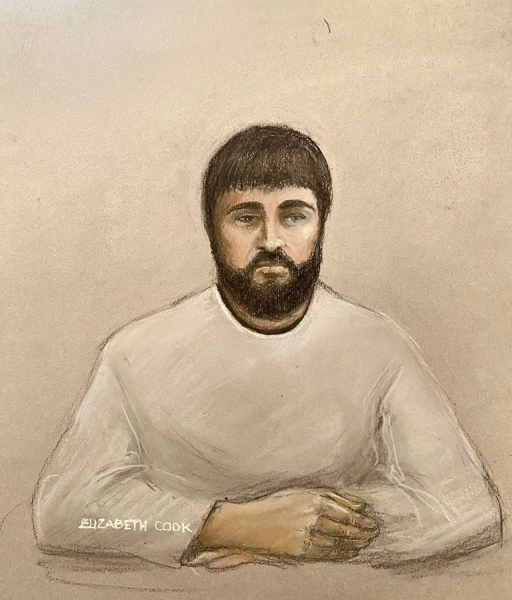 Court sketch of Kyle Clifford