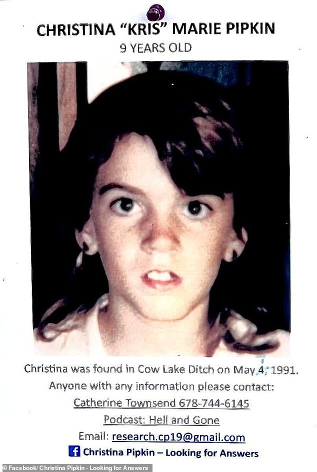 Authorities asked the public for information after Christina's body was found in a ditch in 1991