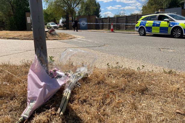 Tributes left outside the entrance to Wat Tyler Country Park for Madison Wright after the perk reopened on August 5