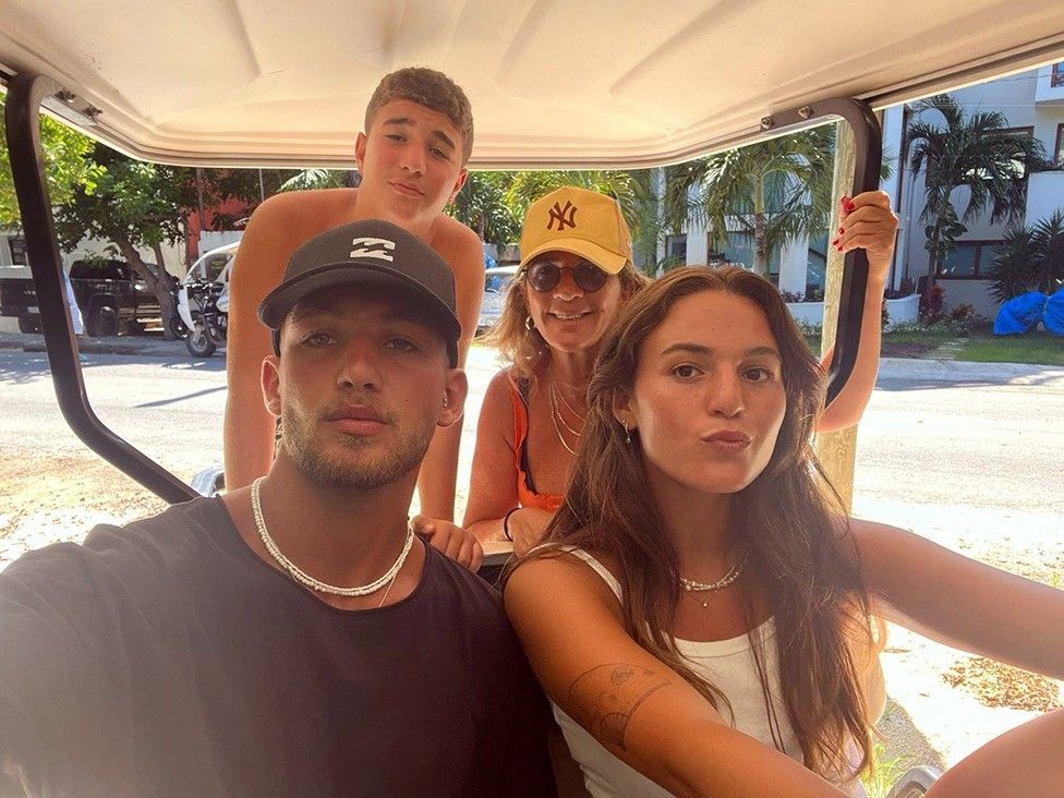 Maya and Itay Regev (front row) pictured with their mother and younger brother