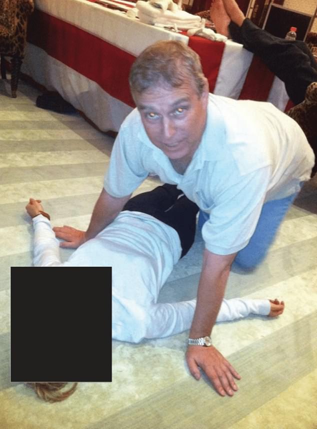 Disturbing new images released as part of last night's Epstein files appear to show Andrew Mountbatten Windsor crouching on all fours over a female lying on the floor's Epstein files appear to show Andrew Mountbatten Windsor crouching on all fours over a female lying on the floor