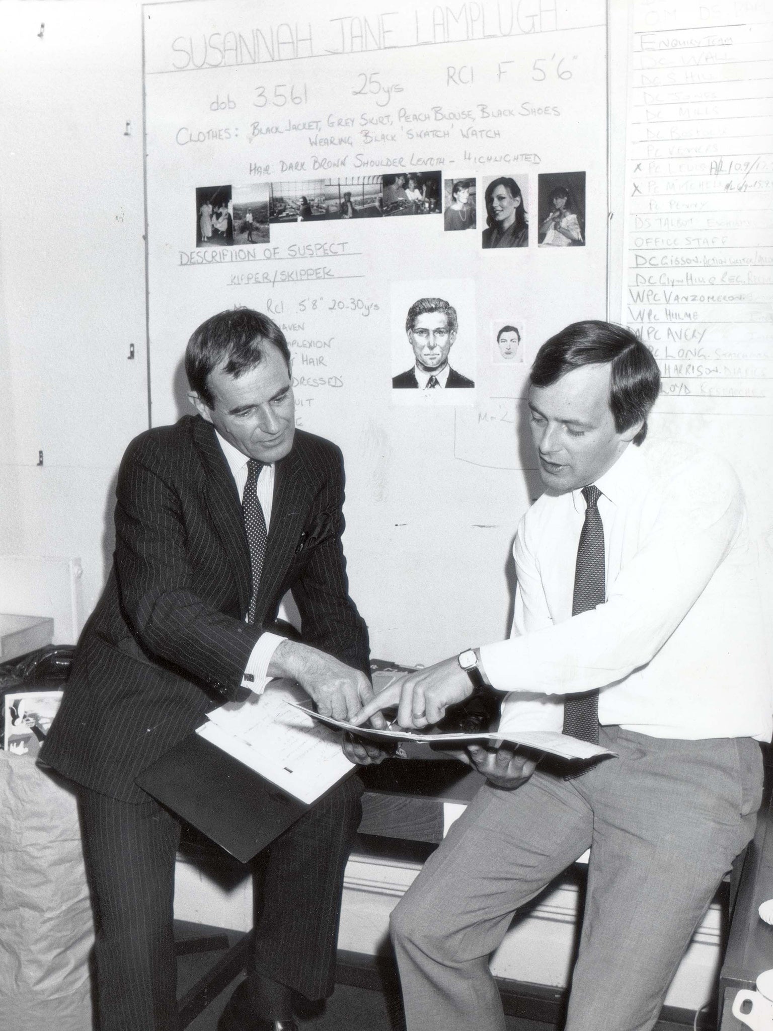 <p>Police in the Lamplugh incident room at Kensington police station. Fresh information suggests police ignored vital witness testimony</p>