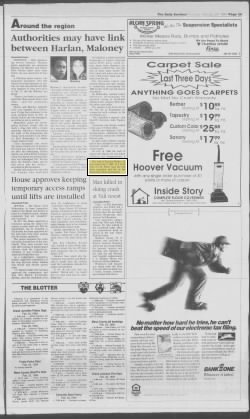 Clipping location on The Daily Sentinel page 3