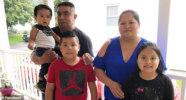 PICUTRED: From left to right - Jonael Panjon (five), father Pedro Panjon, Junior Panjon (12), mother Sonia Loja (36), and Joselyn Panjon (10). Loja allegedly strangled the three children before killing herself