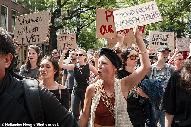 On Sunday, around 500 people participated in a March Against Femicide in Rotterdam in the wake of Lisa's death, carrying signs such as 'She had dreams, no grave needed' and 'Not all men, but always men'