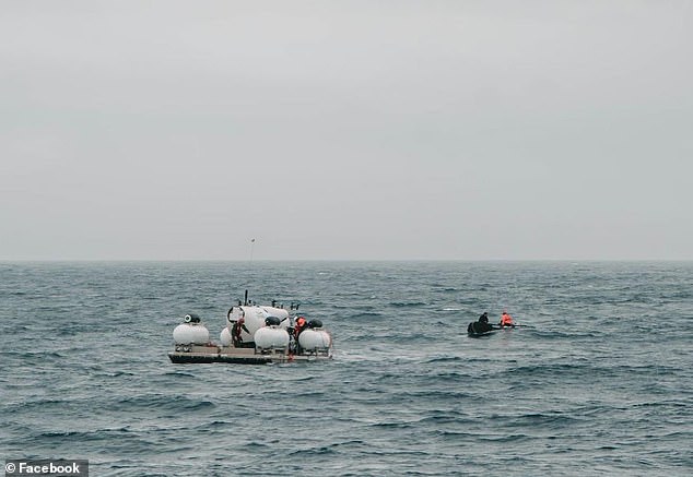 A photograph shared by Hamish Harding's company of the sub being launched on Sunday