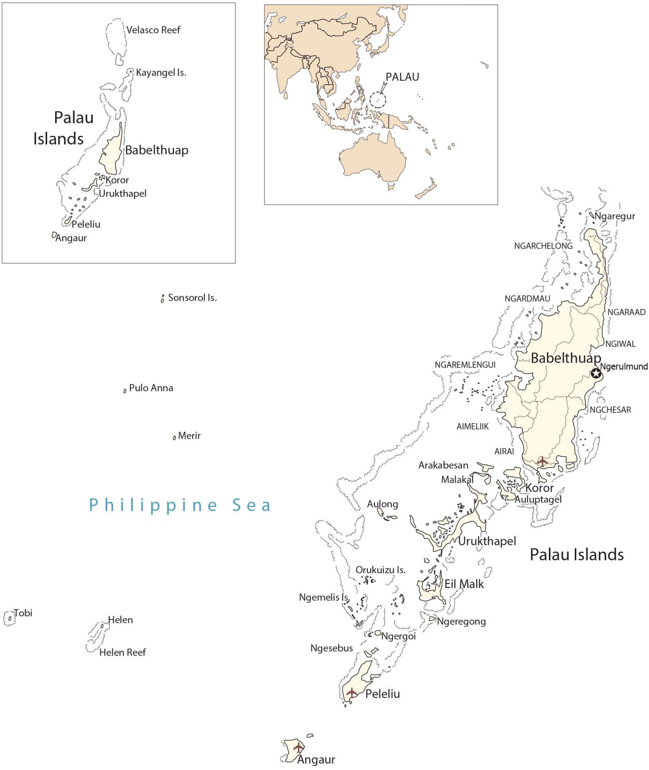 Map of Palau - Cities and Islands - GIS Geography