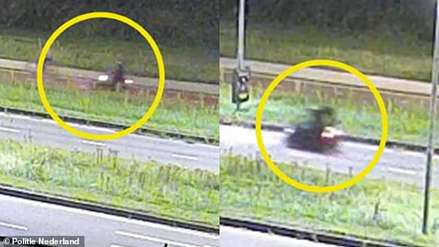 Police are searching for two people captured on CCTV who may have witnessed the attack on Lisa on August 20: a scooter rider (left) and the occupants of a Biro microcar (right)