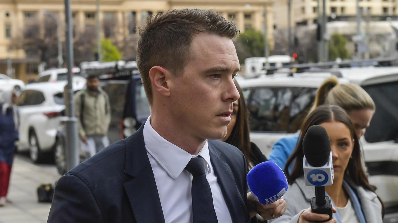 Former Olympic cyclist Rohan Dennis appears at Adelaide Magistrates Court for a charge determination hearing in August. Picture: NewsWire / Roy VanDerVegt