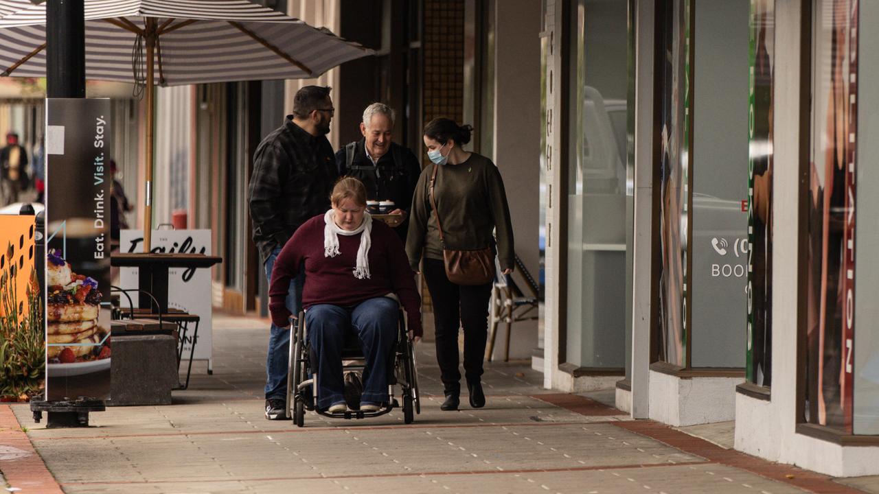 Lunch survivor Ian Wilkinson and members of his family were spotted getting a coffee before court. Picture: NewsWire / Diego Fedele