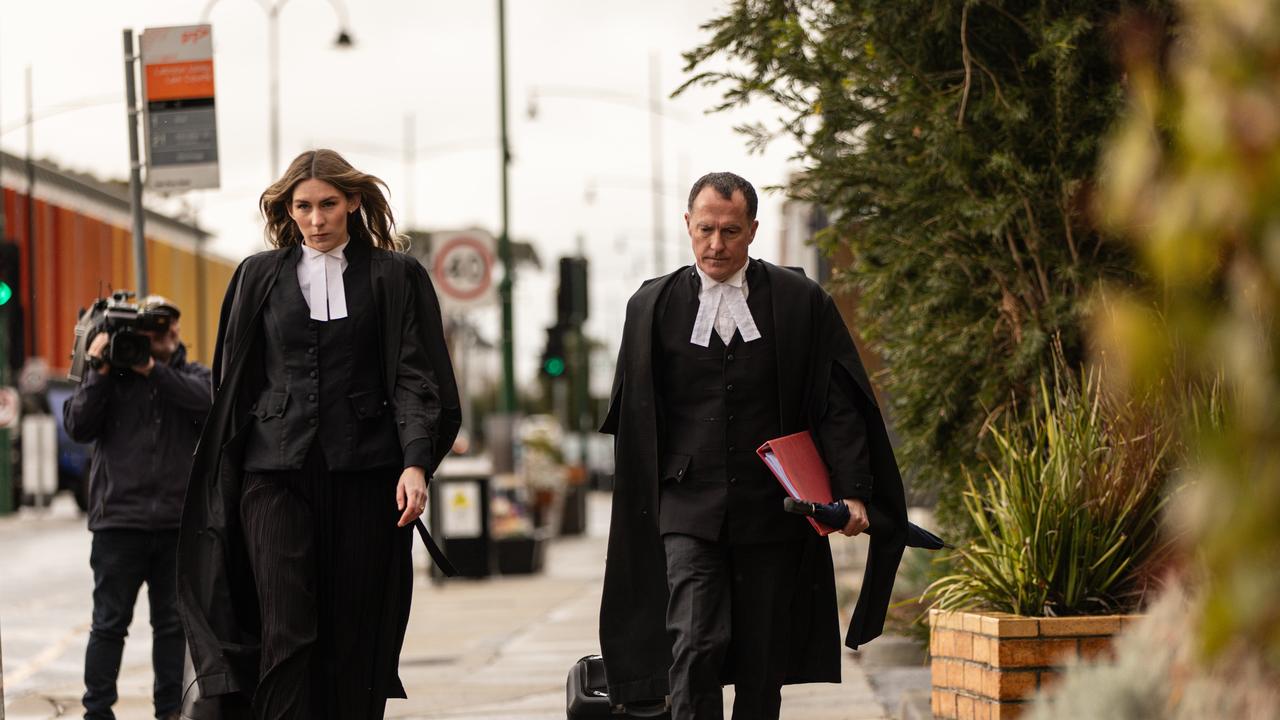Erin Patterson’s defence team Sophie Stafford and Colin Mandy SC arrives at the Latrobe Valley Court in Morwell. Picture: NewsWire / Diego Fedele