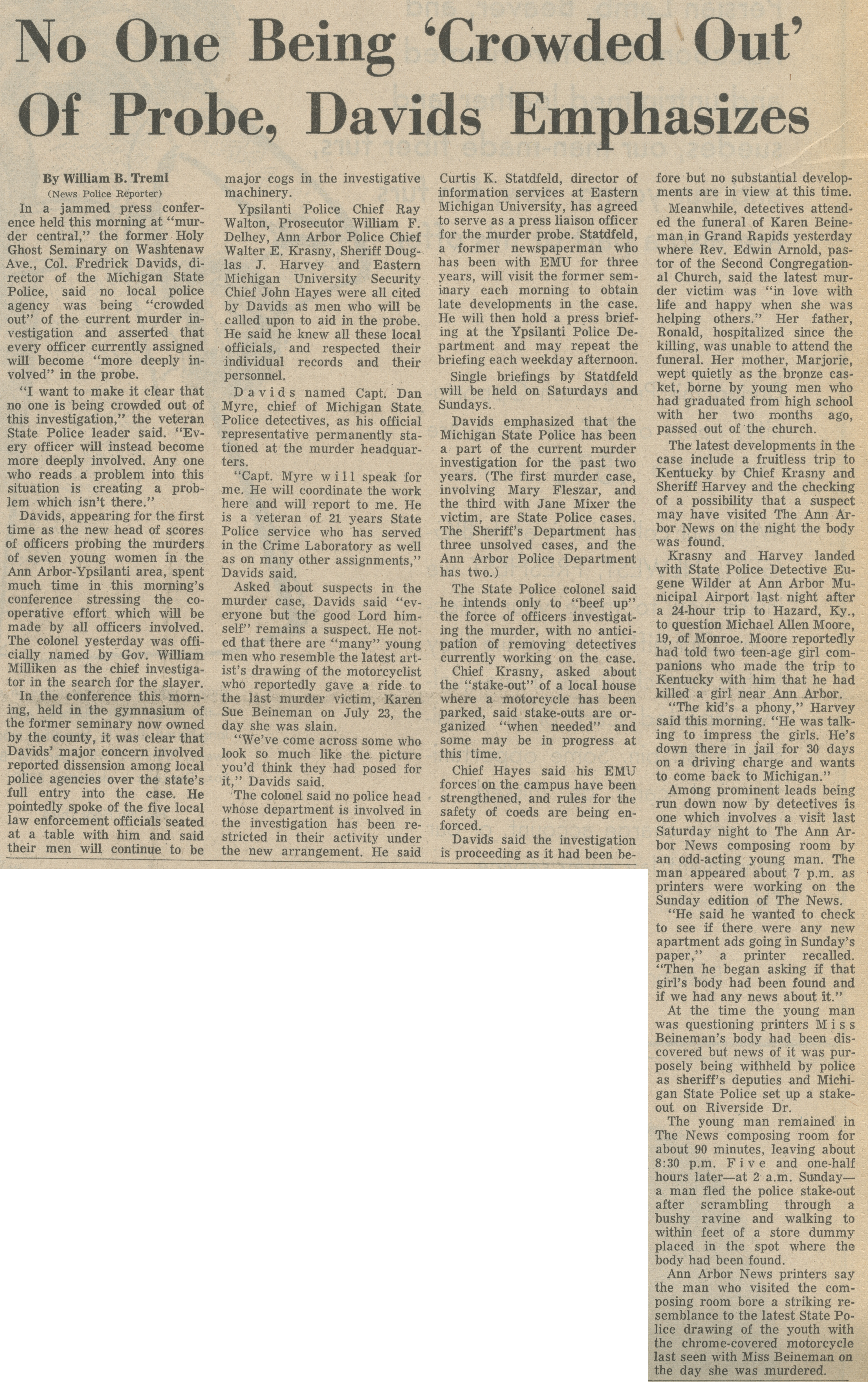 No One Being 'Crowded Out' Of Probe, Davids Emphasizes image