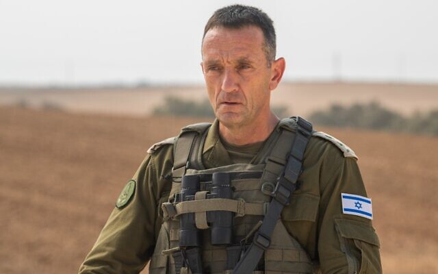 DF Chief of Staff Lt. Gen. Herzi Halevi issues a video statement from southern Israel, October 28, 2023. (Israel Defense Forces) DF Chief of Staff Lt. Gen. Herzi Halevi issues a video statement from southern Israel, October 28, 2023. (Israel Defense Forces)