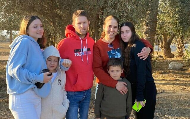Six members of the Goldstein-Almog family from Kibbutz Kfar Aza. (L-R): Agam, 17, Gal, 11, Nadav (deceased), Chen, 48, Tal, 11 and Yam (deceased). Four members were released on November 26, 2023. (Courtesy) Six members of the Goldstein-Almog family from Kibbutz Kfar Aza. (L-R): Agam, 17, Gal, 11, Nadav (deceased), Chen, 48, Tal, 11 and Yam (deceased). Four members were released on November 26, 2023. (Courtesy)