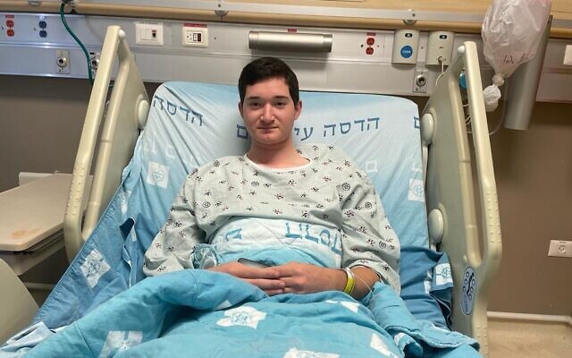 This handout photo shows yeshiva student Akiva Schwartz, who was wounded in a terror shooting in Jerusalem on November 30, 2023. (Hadassah Hospital) This handout photo shows yeshiva student Akiva Schwartz, who was wounded in a terror shooting in Jerusalem on November 30, 2023. (Hadassah Hospital)
