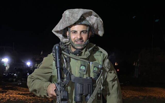 Lt. Col. Salman Habaka, the commander of the 188th Armored Brigade’s 53rd Battalion, on October 30, 2023. (Israel Defense Forces) Lt. Col. Salman Habaka, the commander of the 188th Armored Brigade’s 53rd Battalion, on October 30, 2023. (Israel Defense Forces)