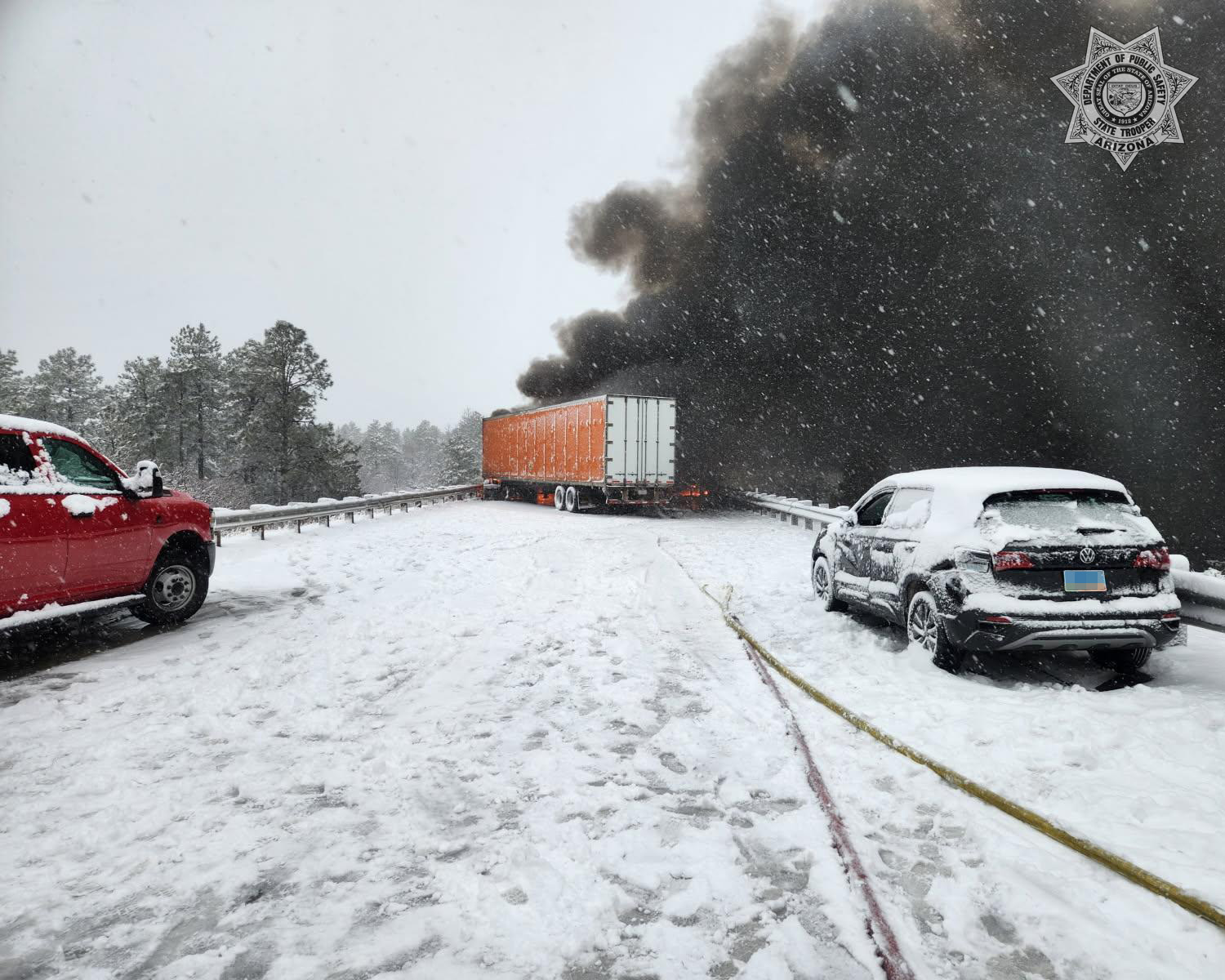 Fatal collision scene on I-40 Fatal collision scene on I-40
